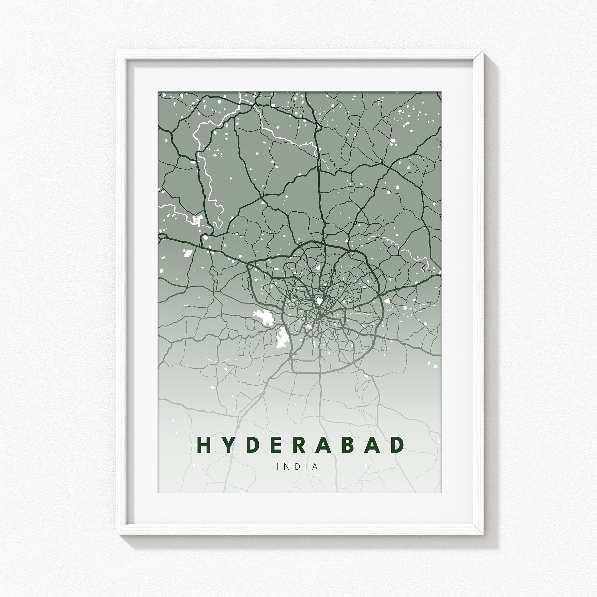 Hyderabad City Street Map Art - The Mortal Soul