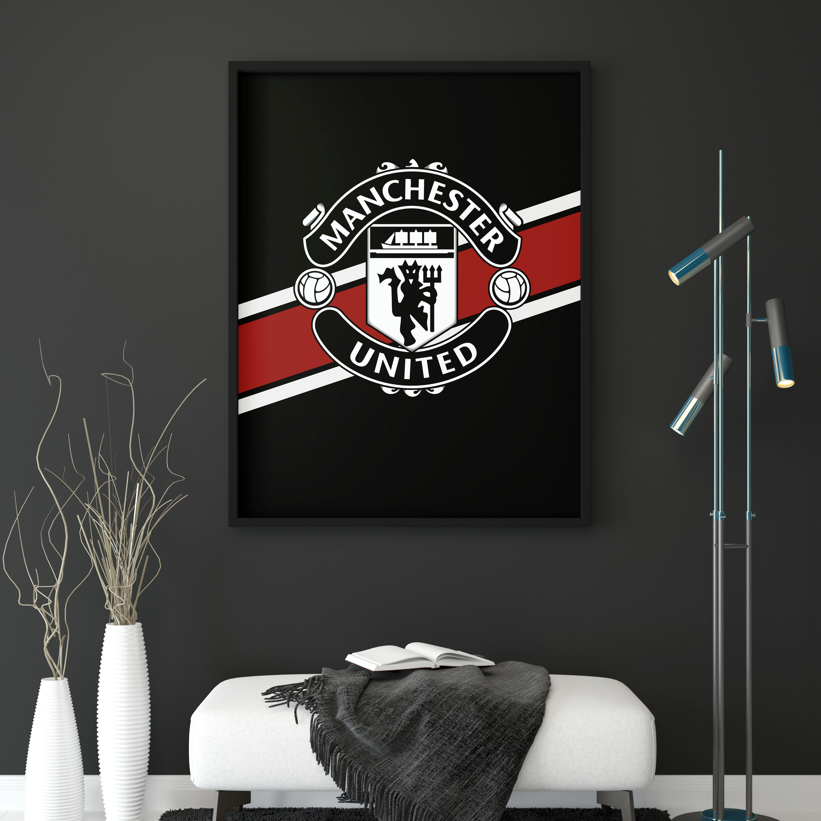 Manchester United Black Wall Art - The Mortal Soul