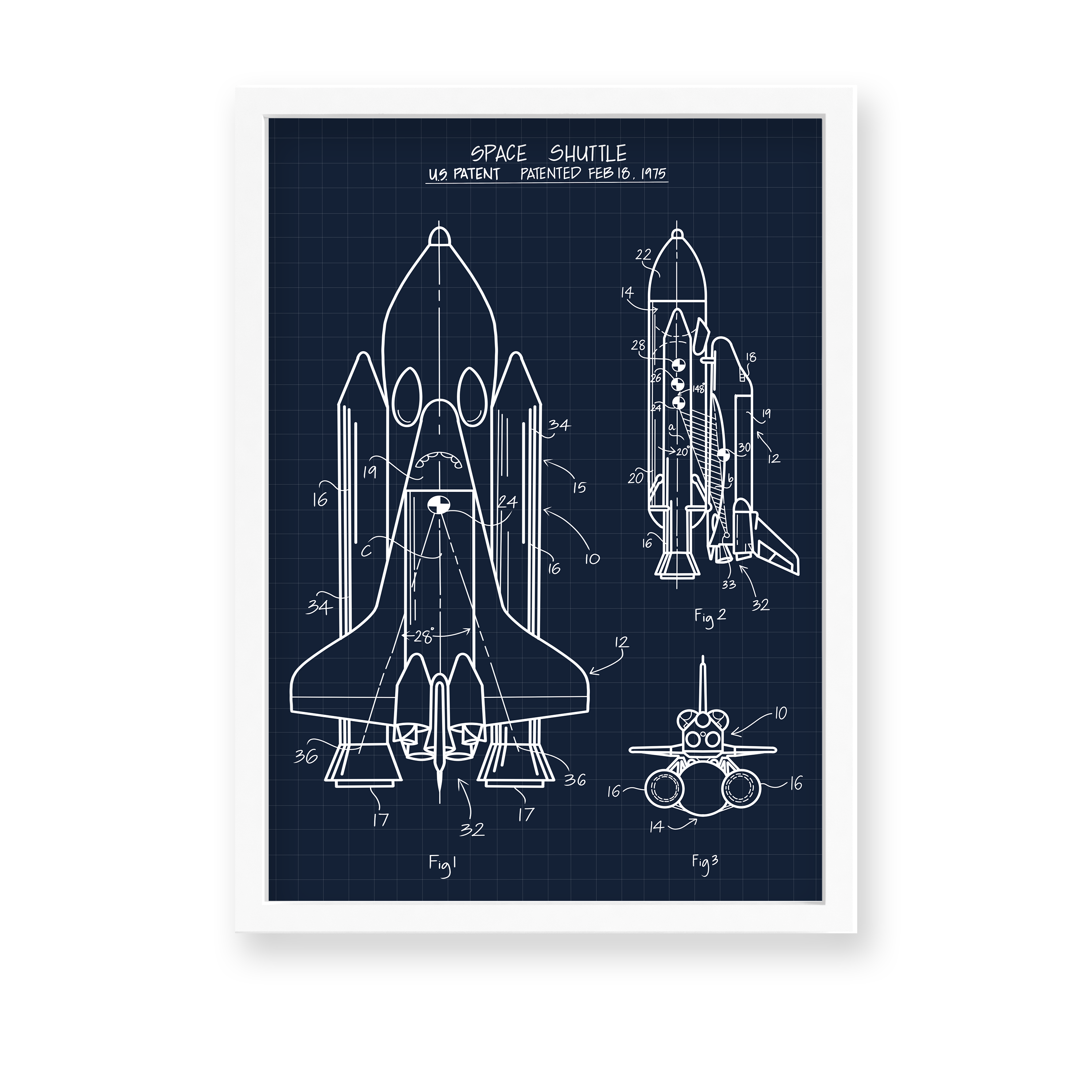Space Shuttle Blueprint Premium Wall Art - The Mortal Soul