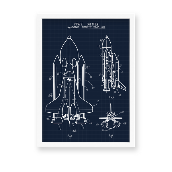 Space Shuttle Blueprint Premium Wall Art - The Mortal Soul