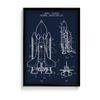 Space Shuttle Blueprint Premium Wall Art - The Mortal Soul