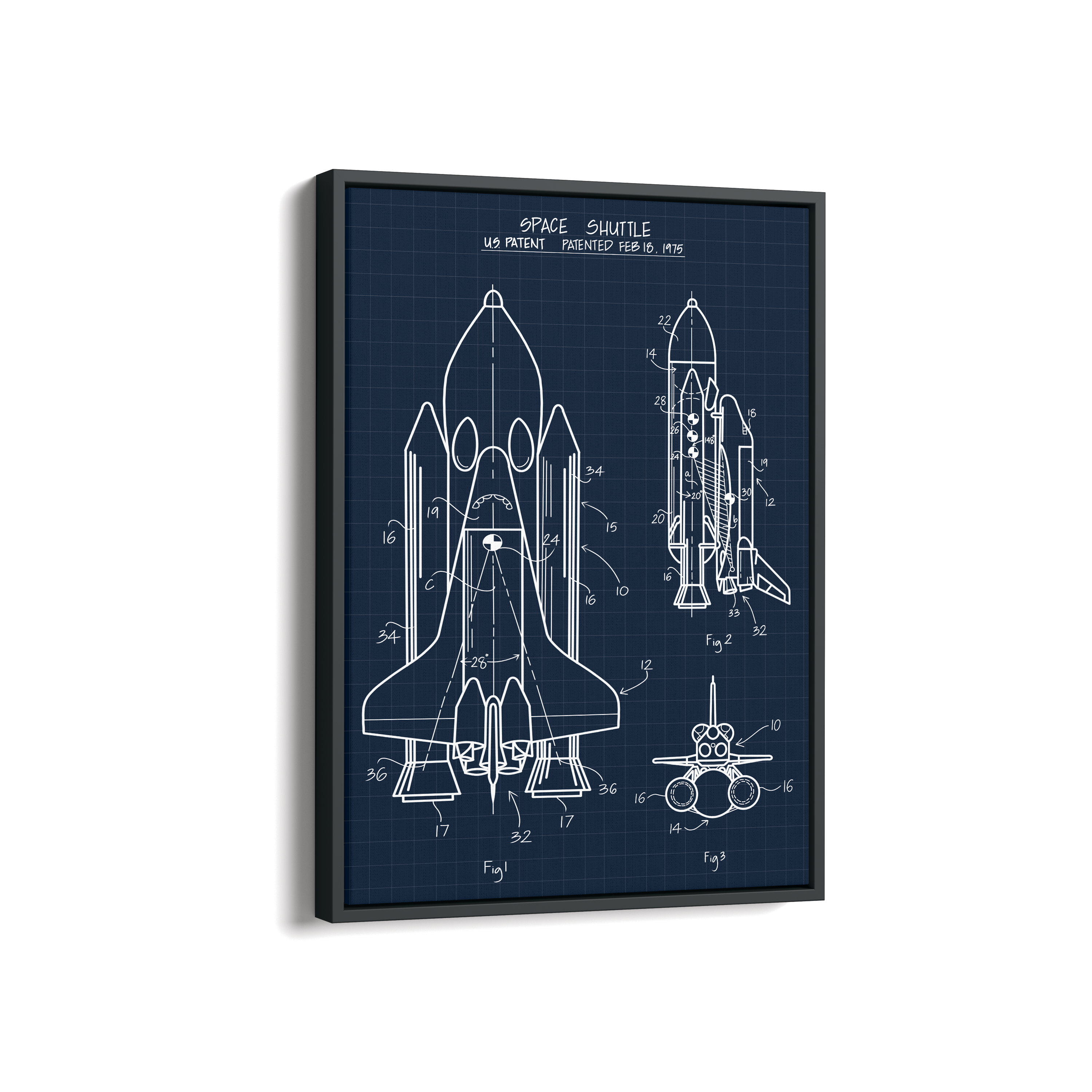Space Shuttle Blueprint Premium Wall Art - The Mortal Soul