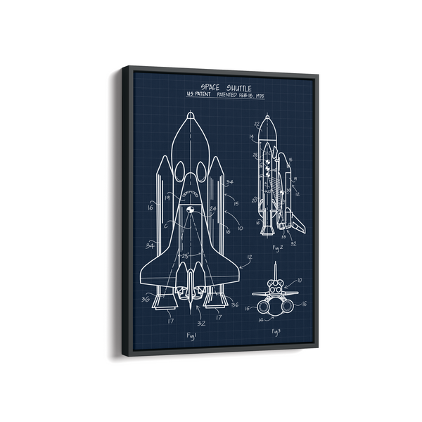 Space Shuttle Blueprint Premium Wall Art - The Mortal Soul