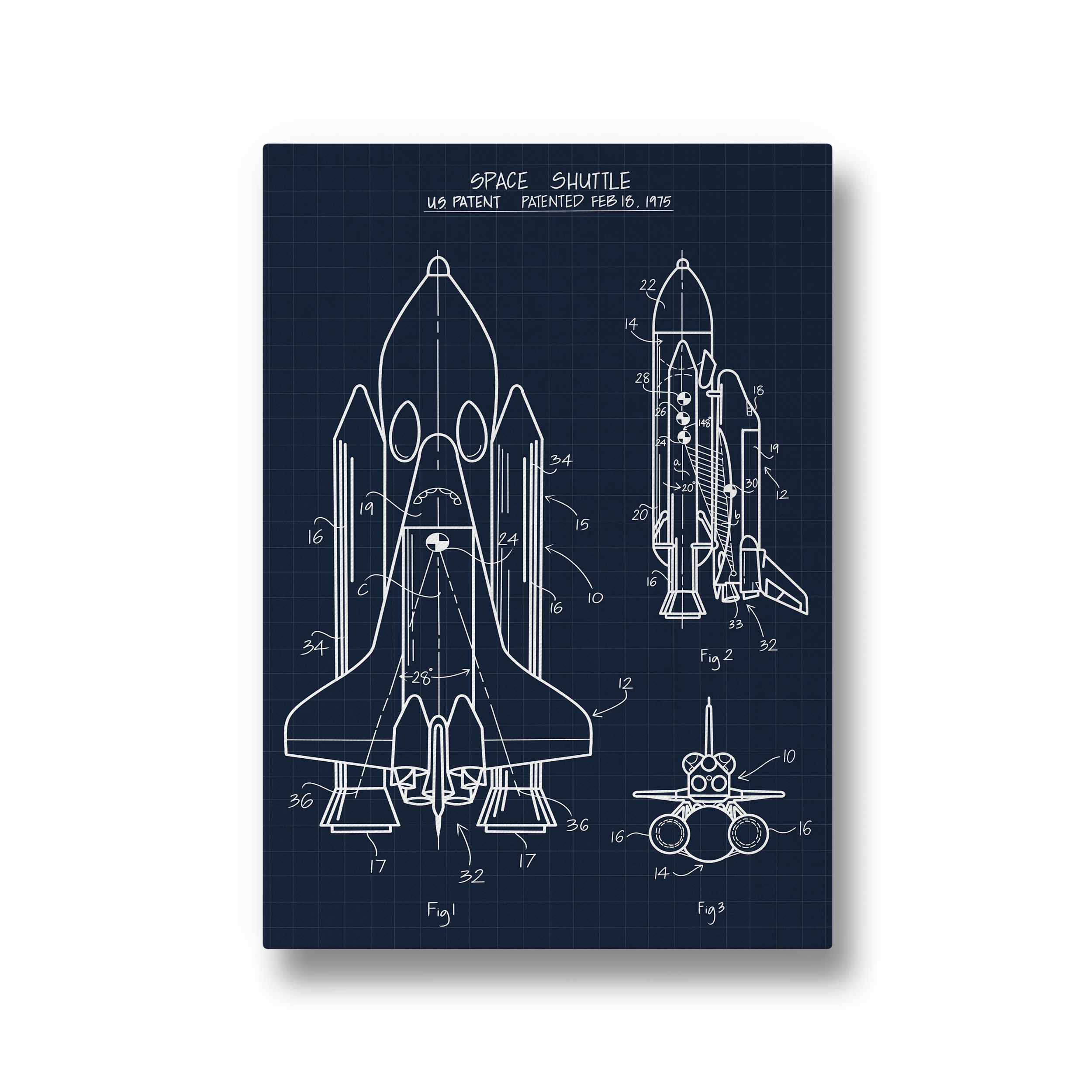 Space Shuttle Blueprint Premium Wall Art - The Mortal Soul