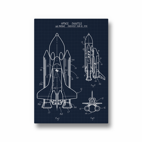 Space Shuttle Blueprint Premium Wall Art - The Mortal Soul