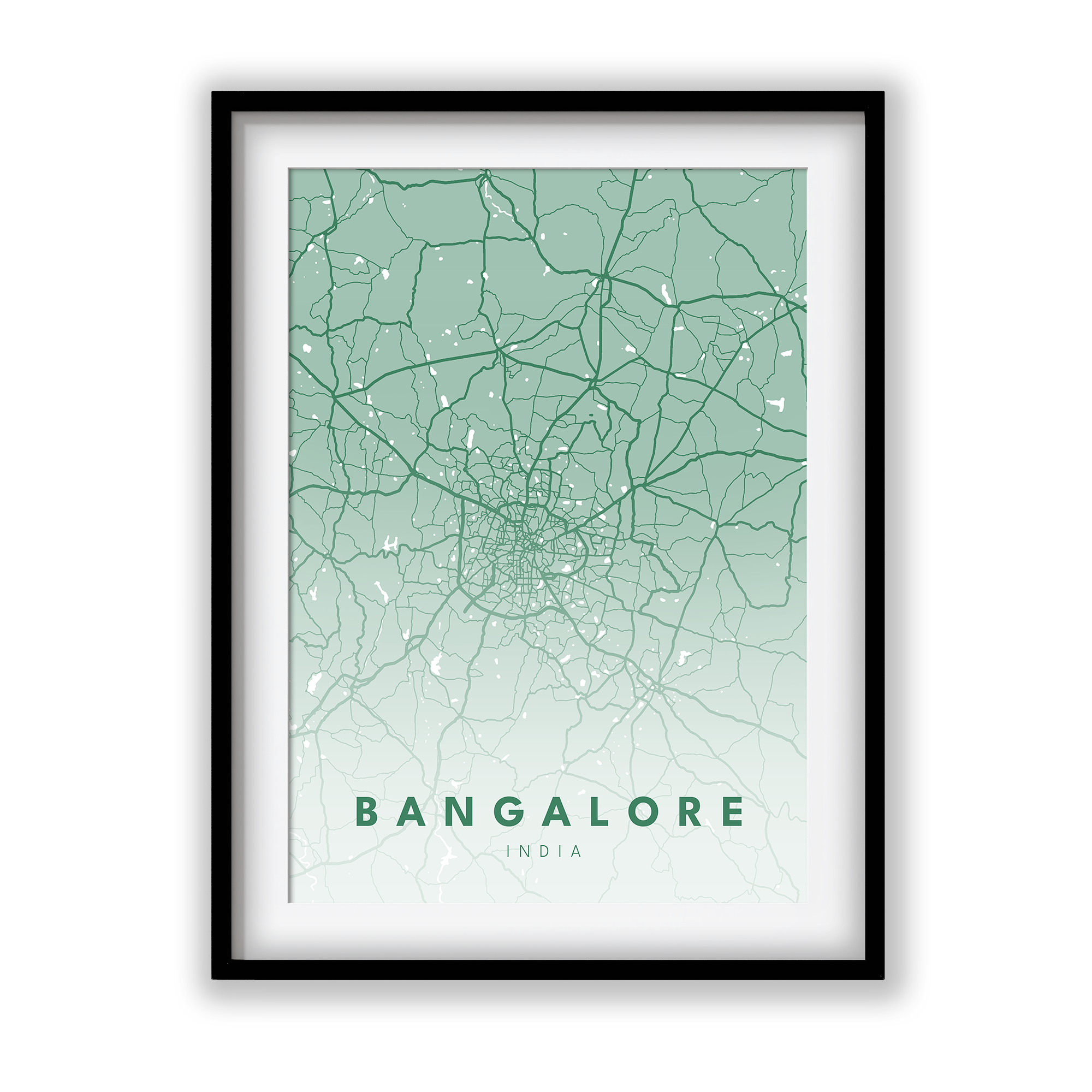 Bangalore City Street Map Art - The Mortal Soul
