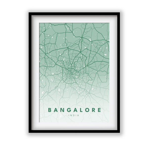 Bangalore City Street Map Art - The Mortal Soul