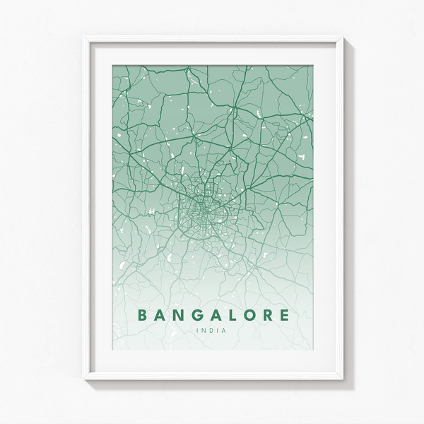 Bangalore City Street Map Art - The Mortal Soul