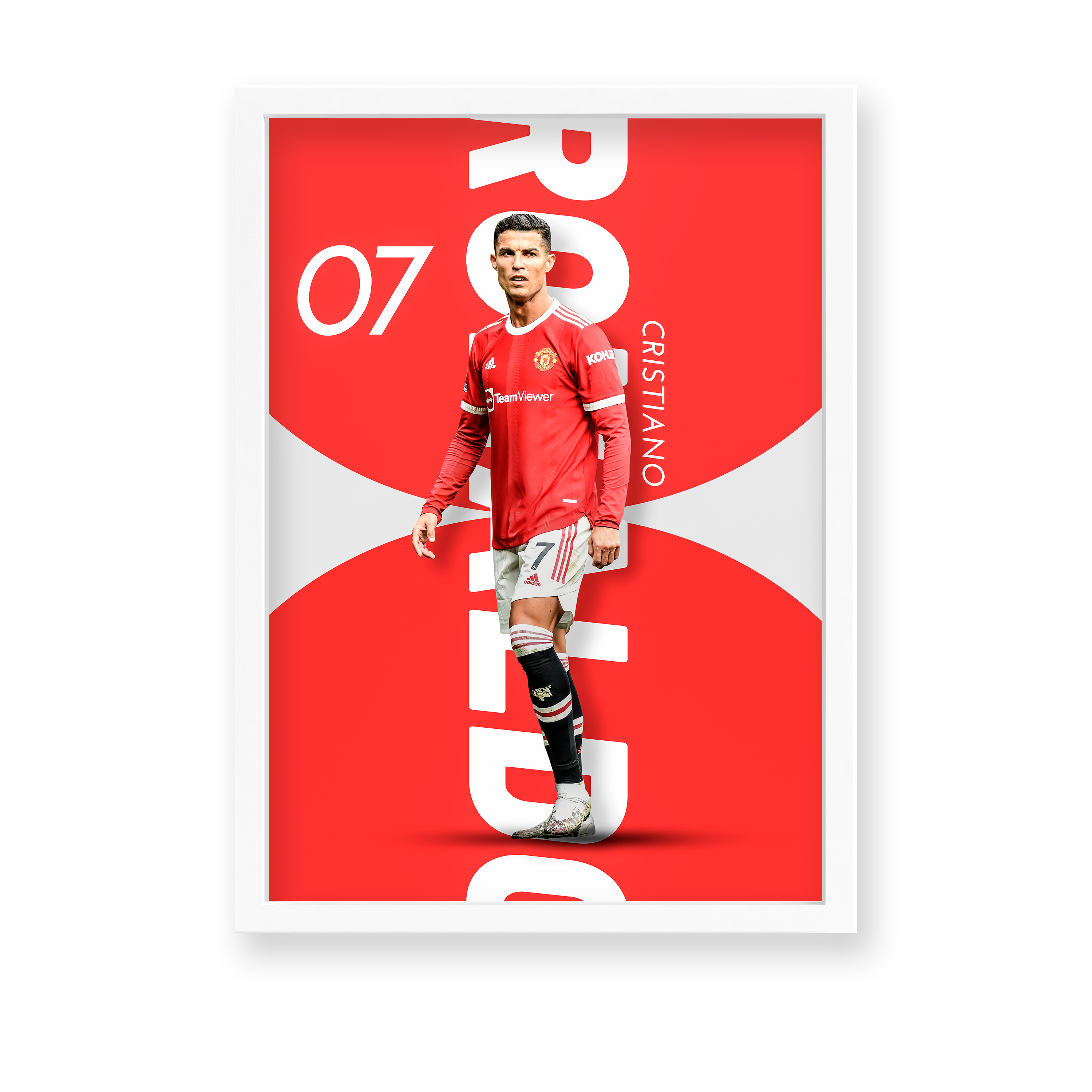 Cristiano Ronaldo Red & White Wall Art - The Mortal Soul