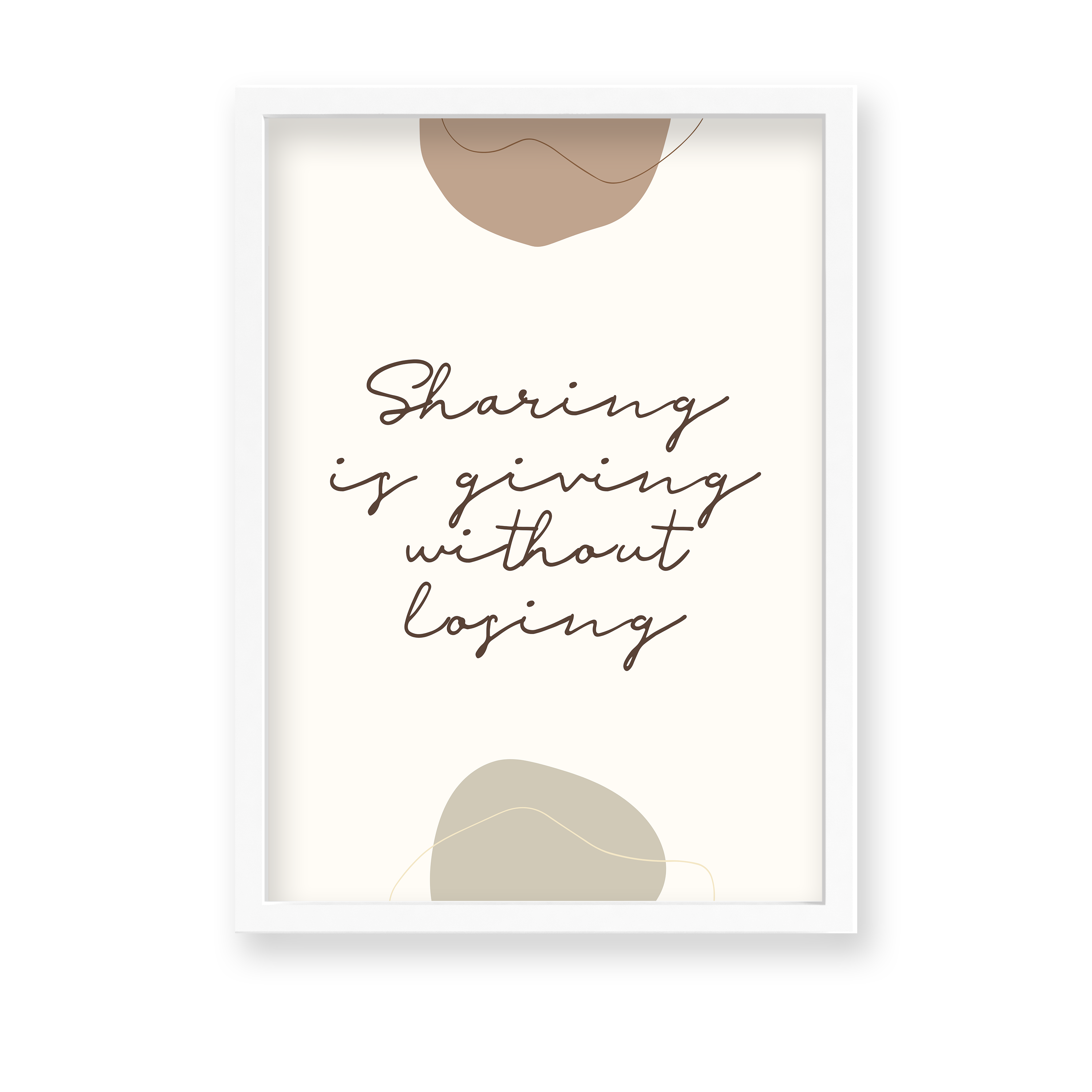 Sharing is giving without losing Quote Wall Art - The Mortal Soul