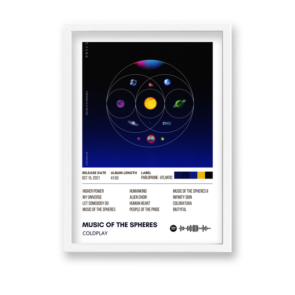 Music of the spheres Coldplay Album Poster