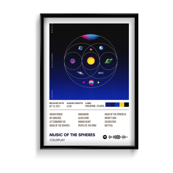 Music of the spheres Coldplay Album Poster