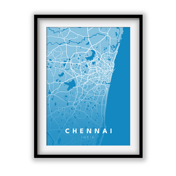Chennai City Street Map Art - The Mortal Soul