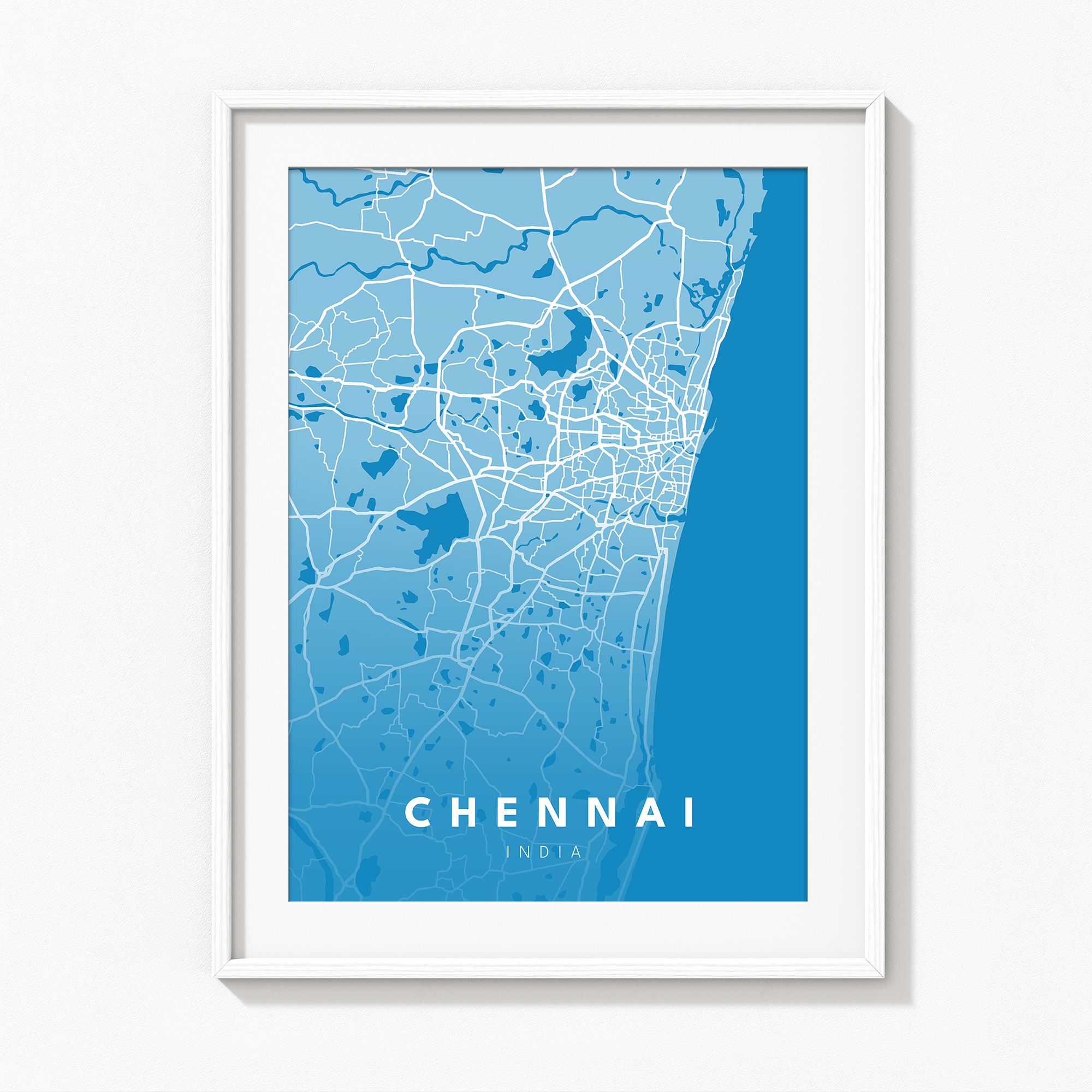 Chennai City Street Map Art - The Mortal Soul