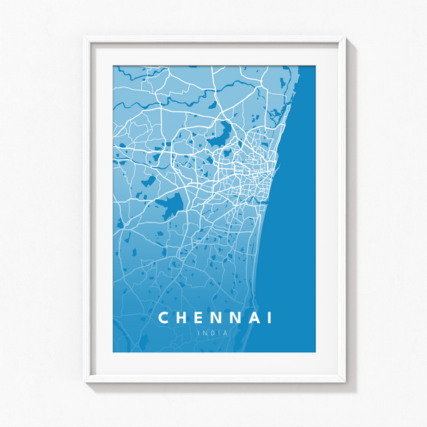 Chennai City Street Map Art - The Mortal Soul