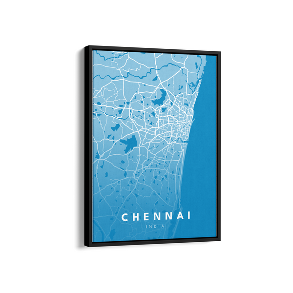 Chennai City Street Map Art - The Mortal Soul