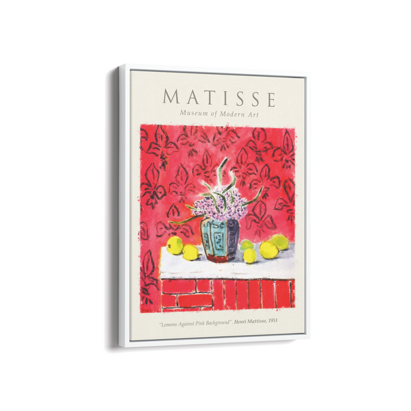 Lemons Against Pink Background Modern Wall Art - The Mortal Soul