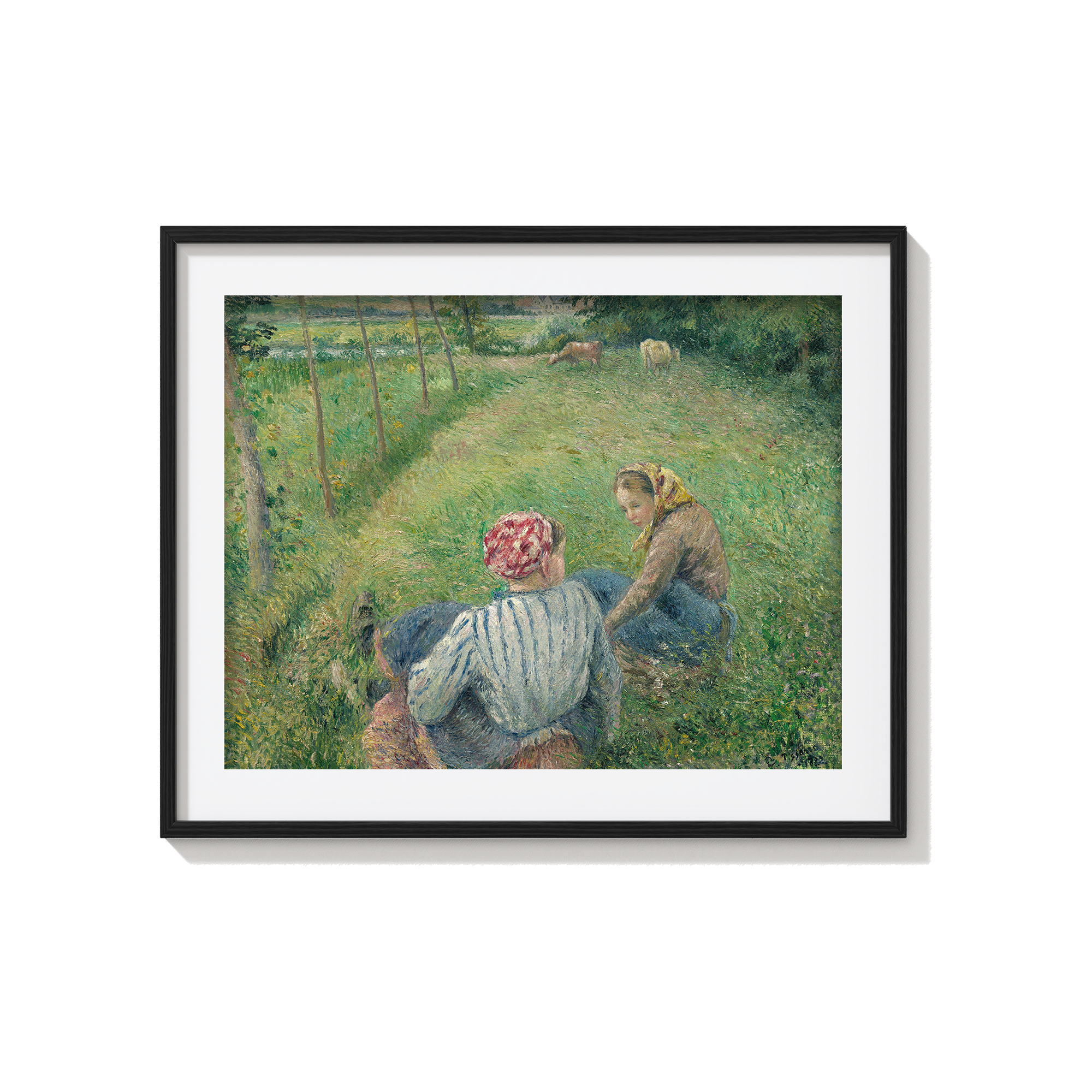 Young Peasant Girls Resting in the Fields near Pontoise (1882) by Camille Pissarro