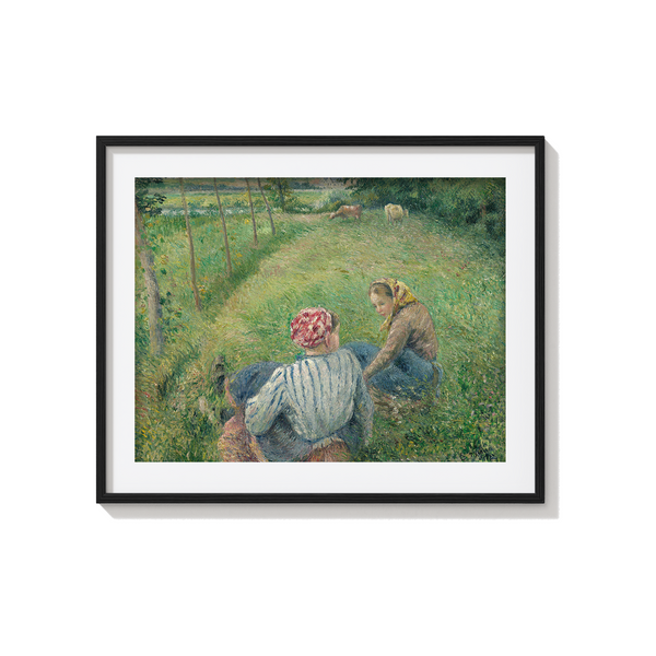 Young Peasant Girls Resting in the Fields near Pontoise (1882) by Camille Pissarro
