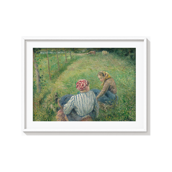 Young Peasant Girls Resting in the Fields near Pontoise (1882) by Camille Pissarro
