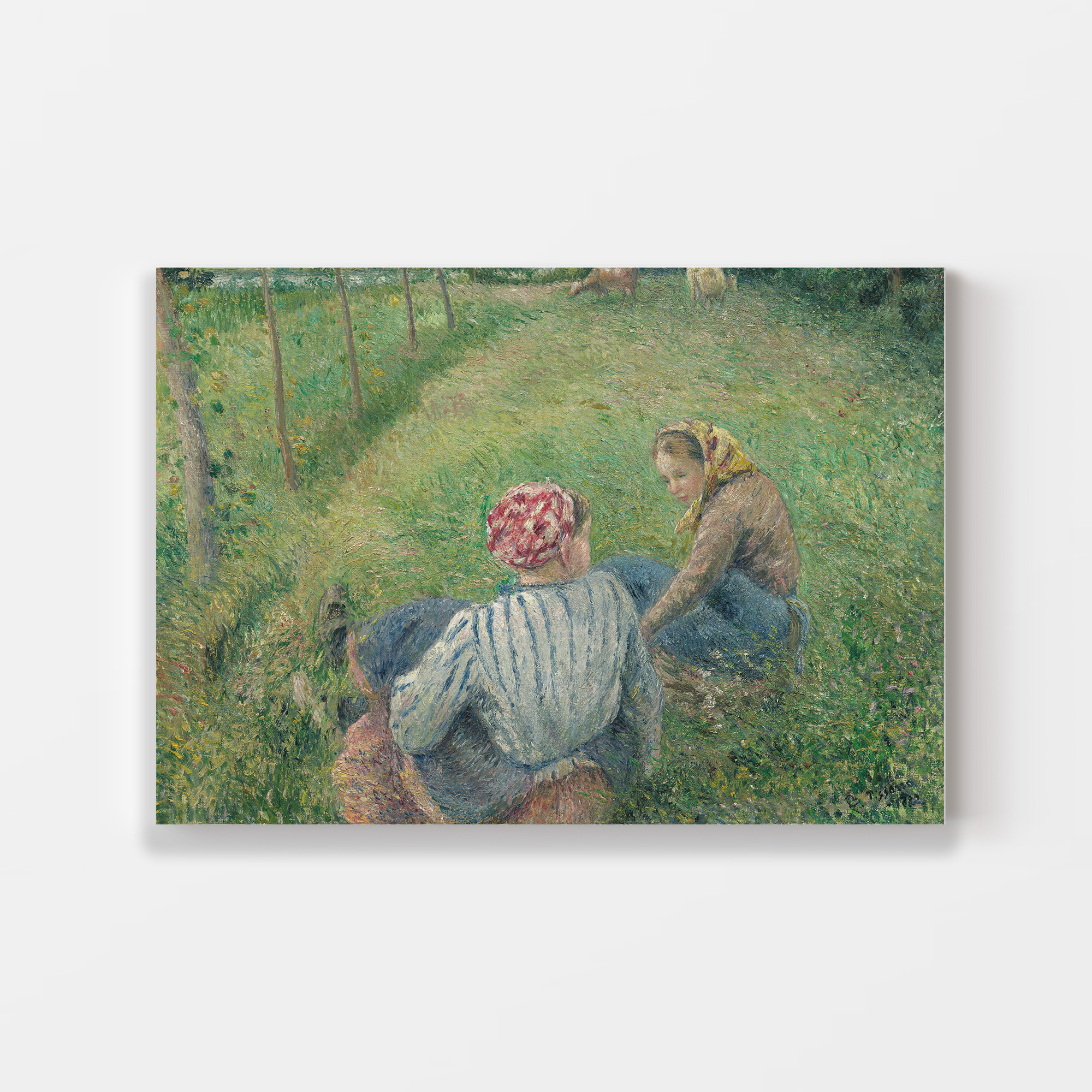 Young Peasant Girls Resting in the Fields near Pontoise (1882) by Camille Pissarro
