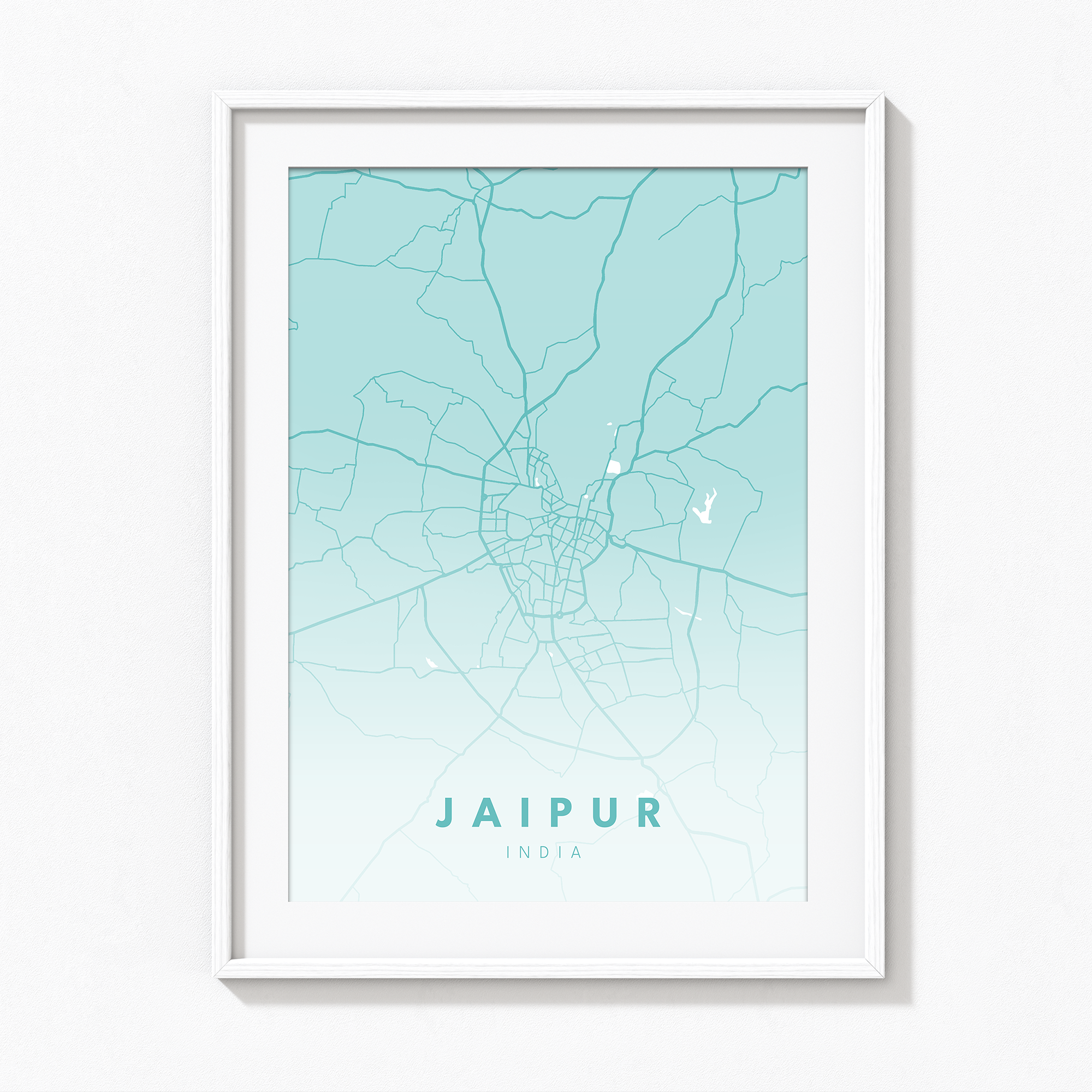 Jaipur City Street Map Art - The Mortal Soul
