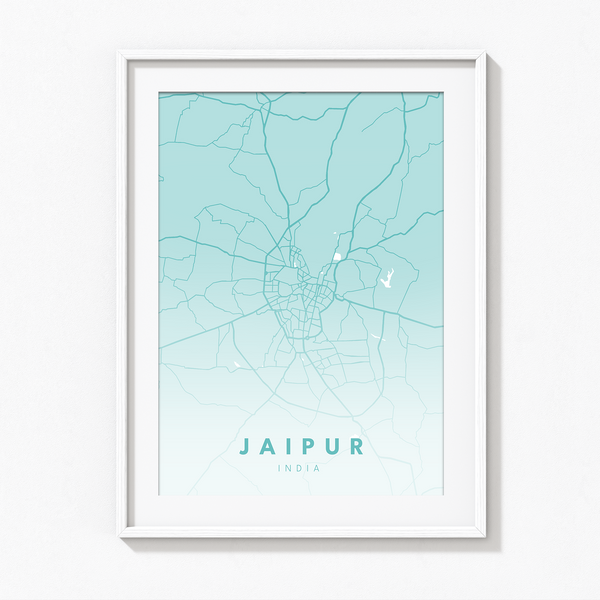 Jaipur City Street Map Art - The Mortal Soul