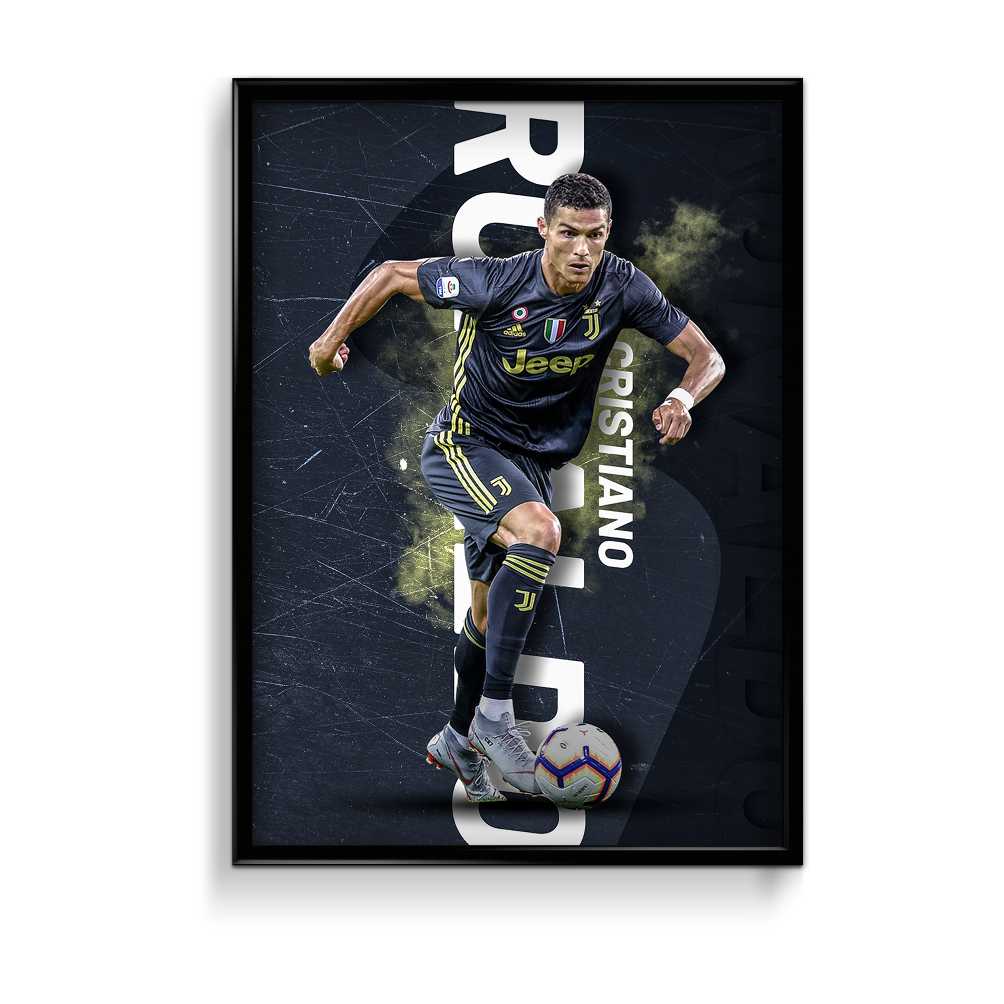 Cristiano Ronaldo Juventus Dark Blue Wall Art - The Mortal Soul