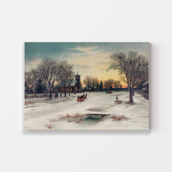 Christmas Eve (1885) by W. C. Bauer Wall Art