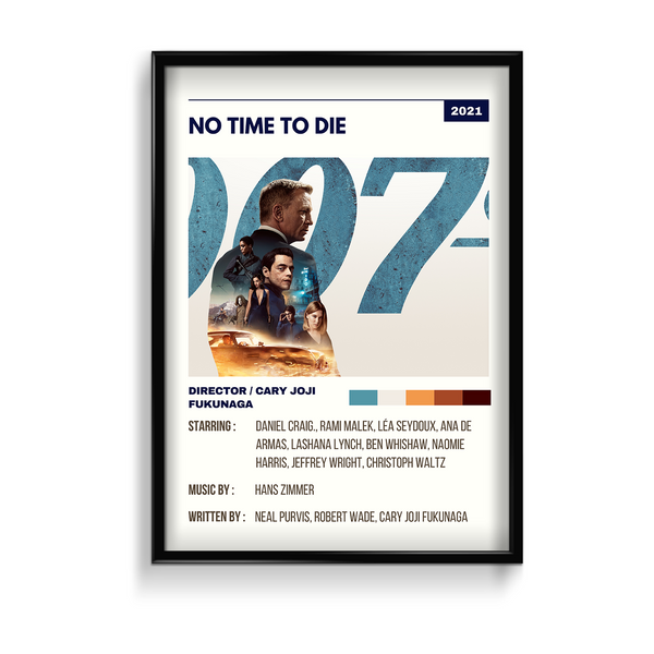 No time to die James Bond Retro Wall Art