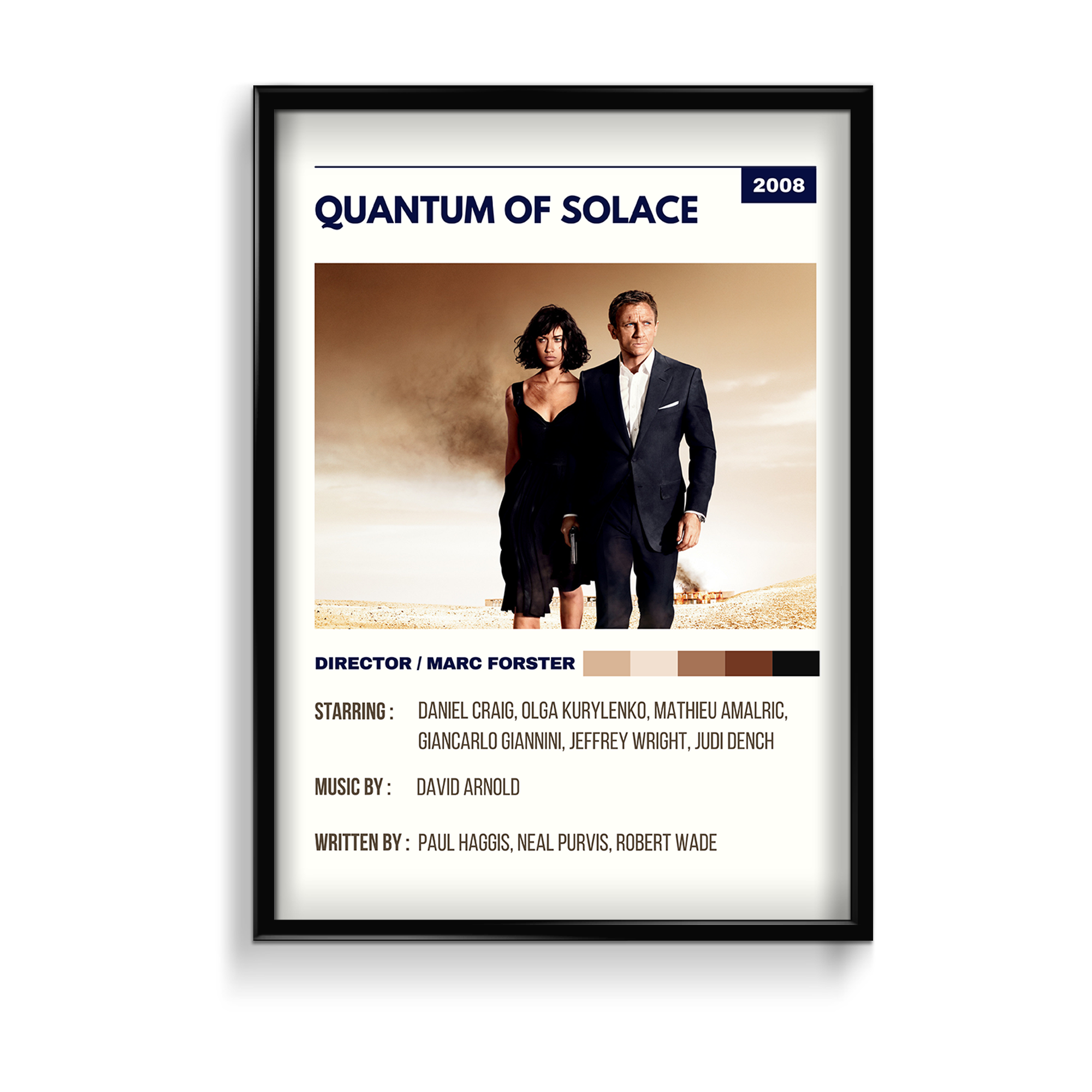 Quantum of solace James Bond Retro Wall Art