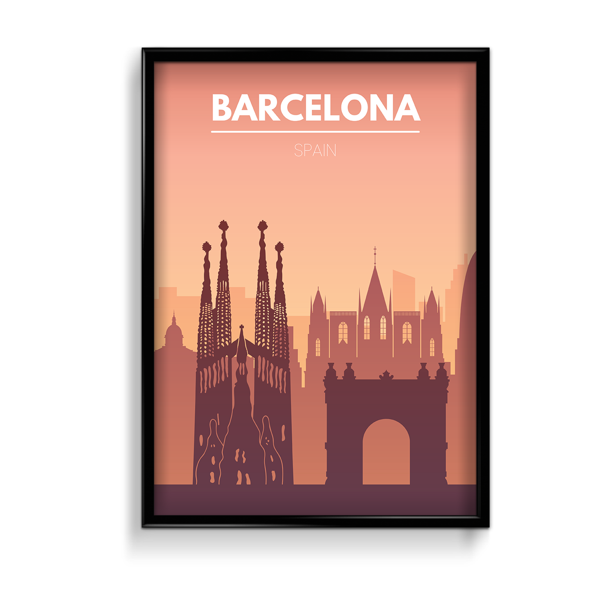 Barcelona Minimal Wall Art - The Mortal Soul