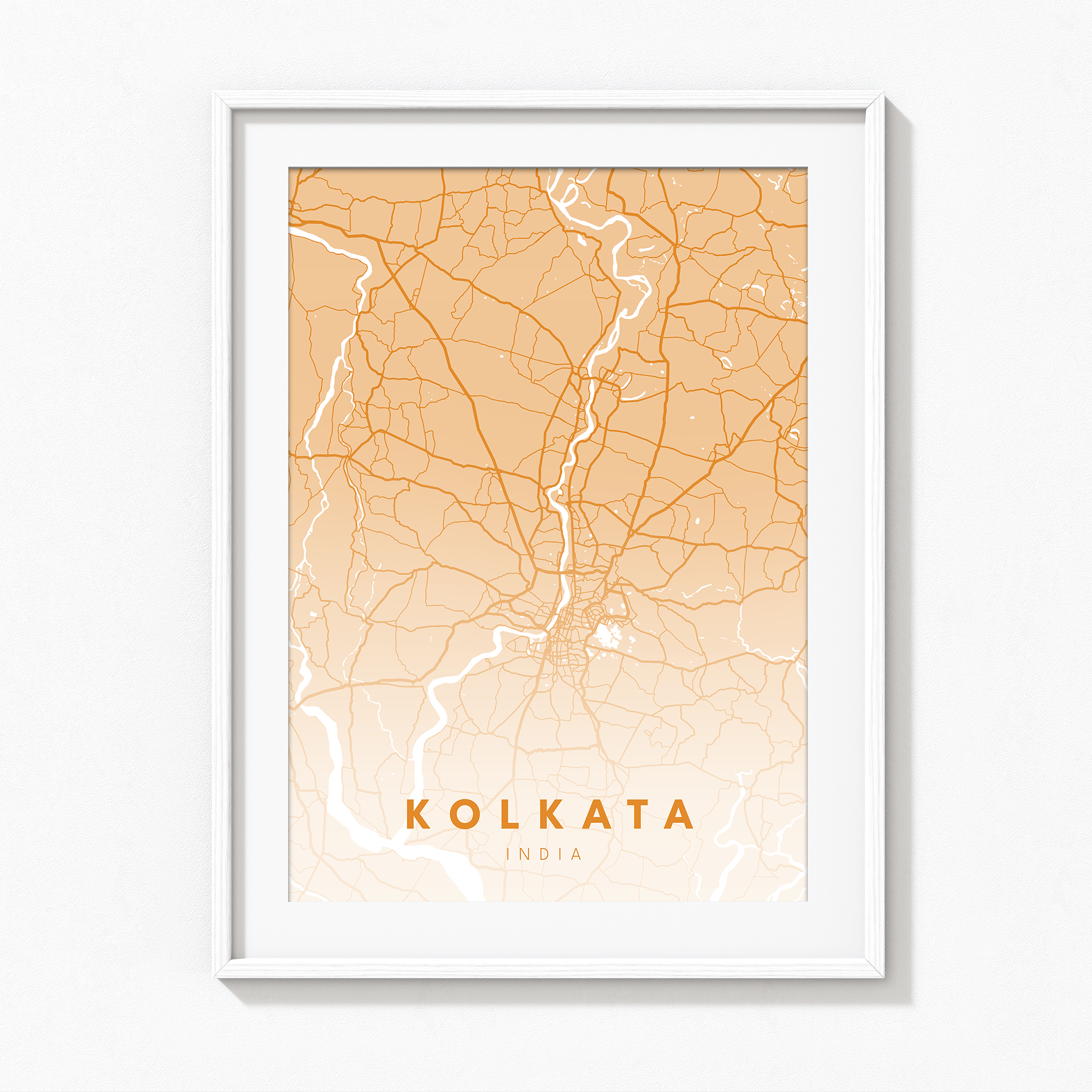 Kolkata City Street Map Art - The Mortal Soul