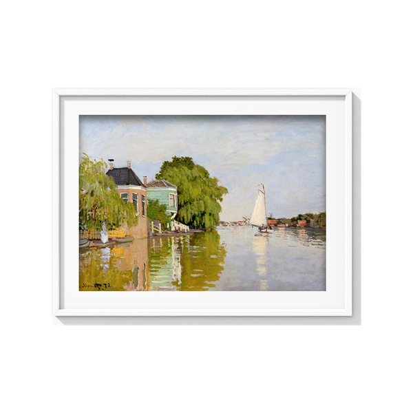 Houses on the Achterzaan (1871) by Claude Monet Wall Art