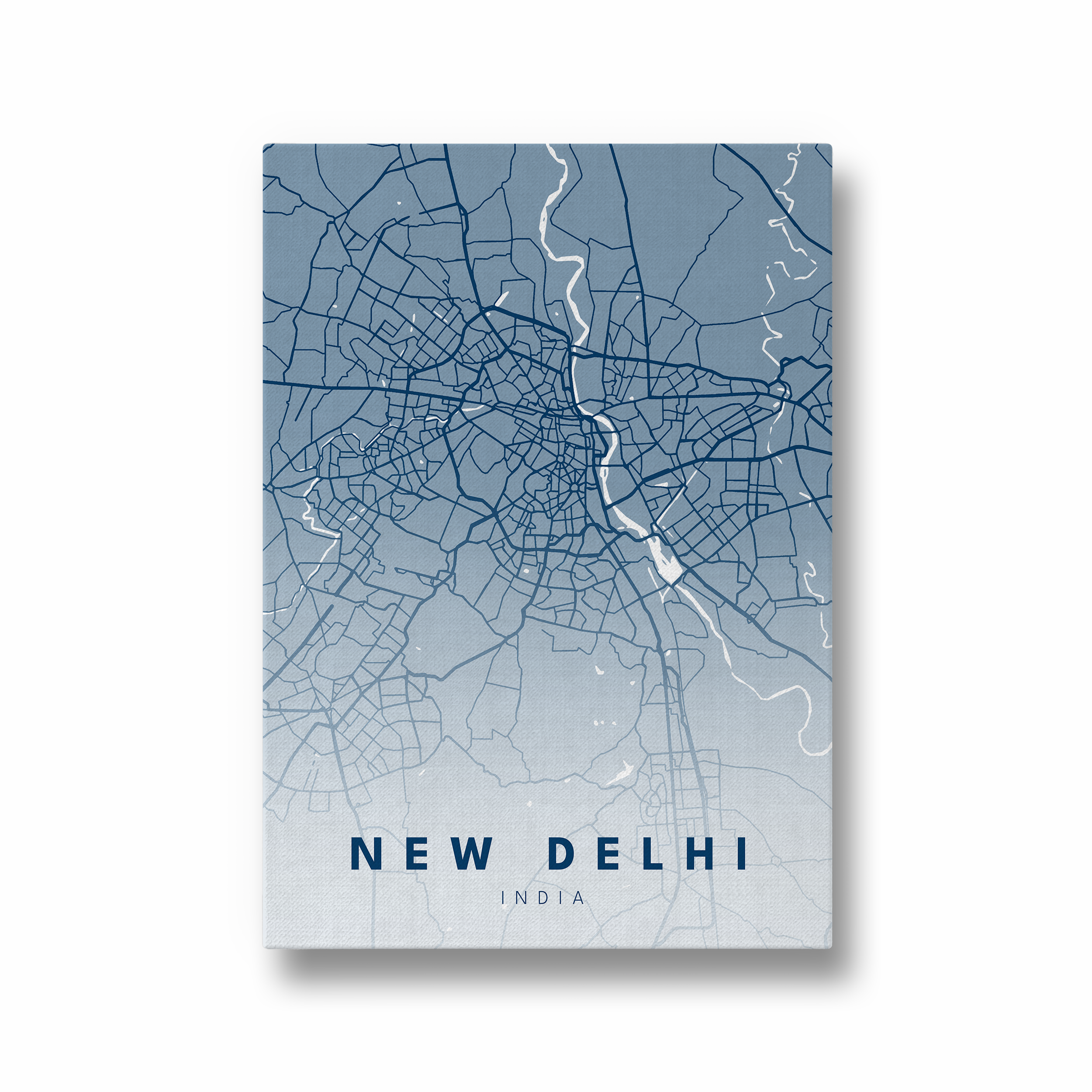 New Delhi City Street Map Art - The Mortal Soul