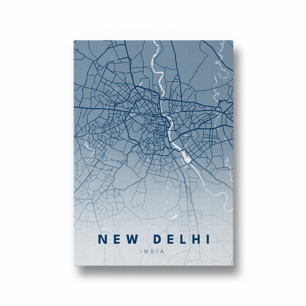 New Delhi City Street Map Art - The Mortal Soul