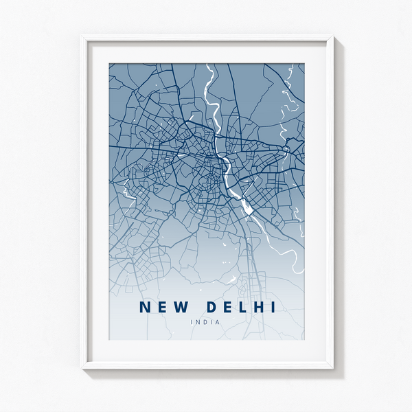 New Delhi City Street Map Art - The Mortal Soul