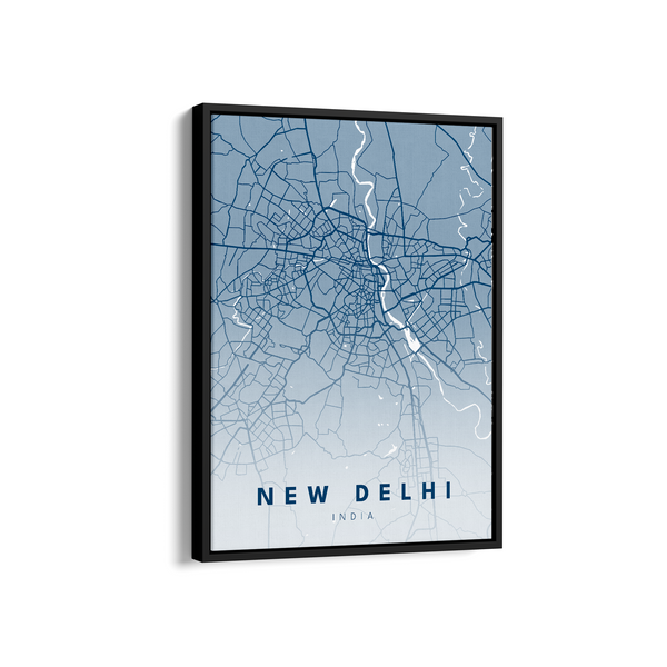 New Delhi City Street Map Art - The Mortal Soul