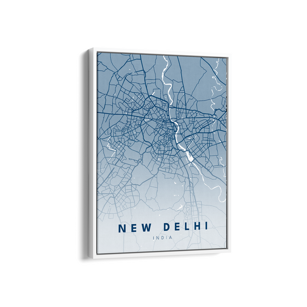 New Delhi City Street Map Art - The Mortal Soul
