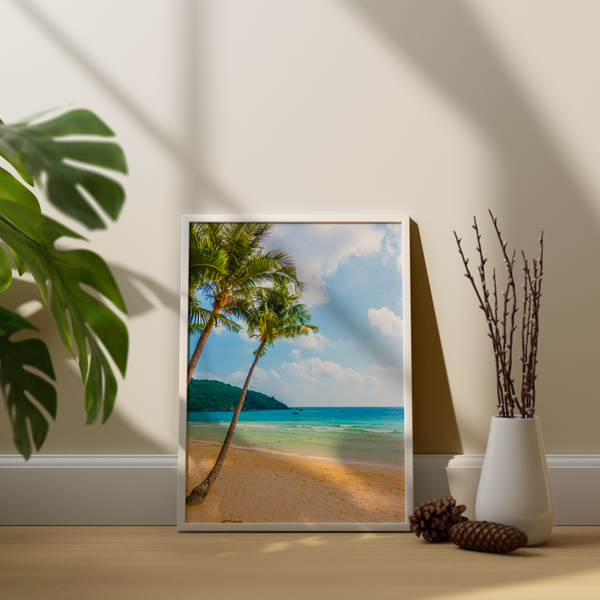 Coconut trees on the beach Wall Art