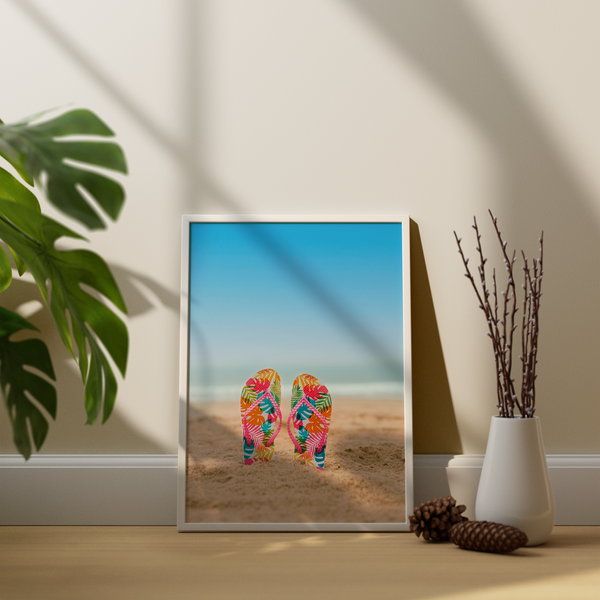 Beach Slippers Premium Wall Art