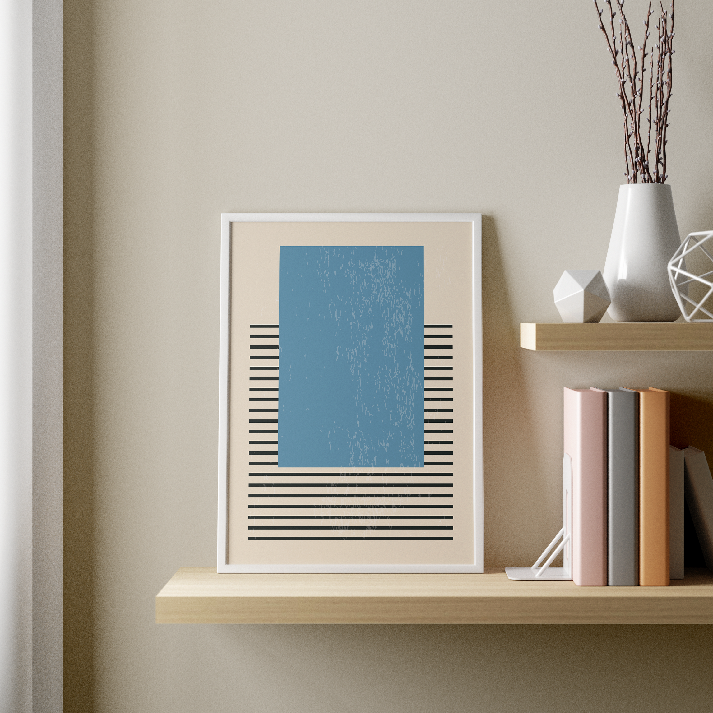 Sea Blue Geometric Modern Wall Art