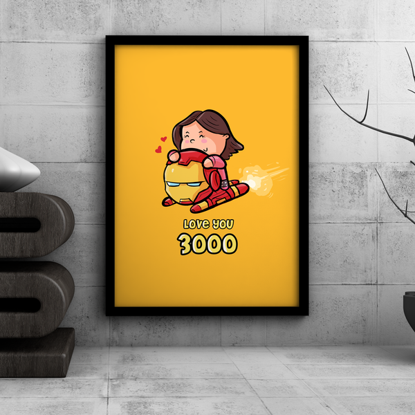 Iron Man Love You 3000 Wall Art - The Mortal Soul