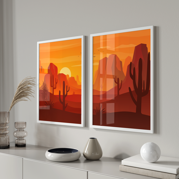 The Red Dream - Minimal Landscape Modern Wall Art