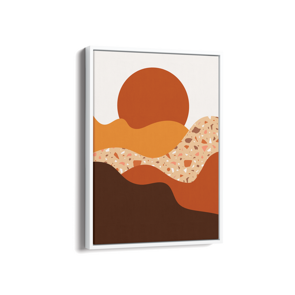 The Red Sun - Minimal Landscape Modern Wall Art - The Mortal Soul