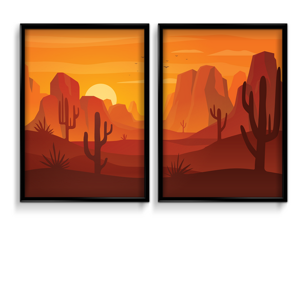 The Red Dream - Minimal Landscape Modern Wall Art