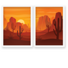 The Red Dream - Minimal Landscape Modern Wall Art