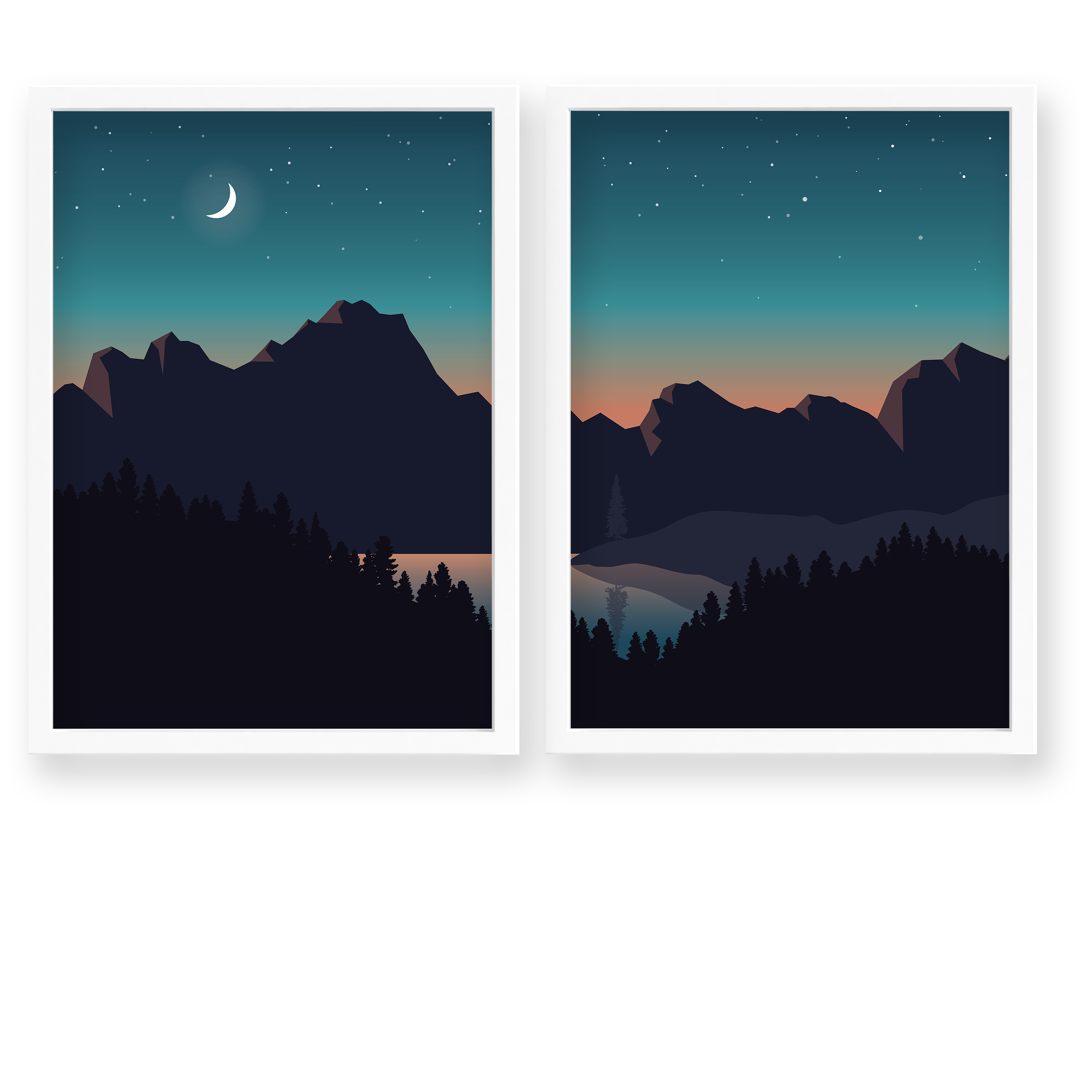 Quiet Darkness - Minimal Landscape Modern Wall Art - The Mortal Soul