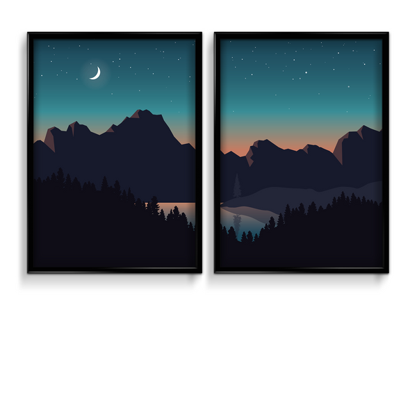 Quiet Darkness - Minimal Landscape Modern Wall Art - The Mortal Soul