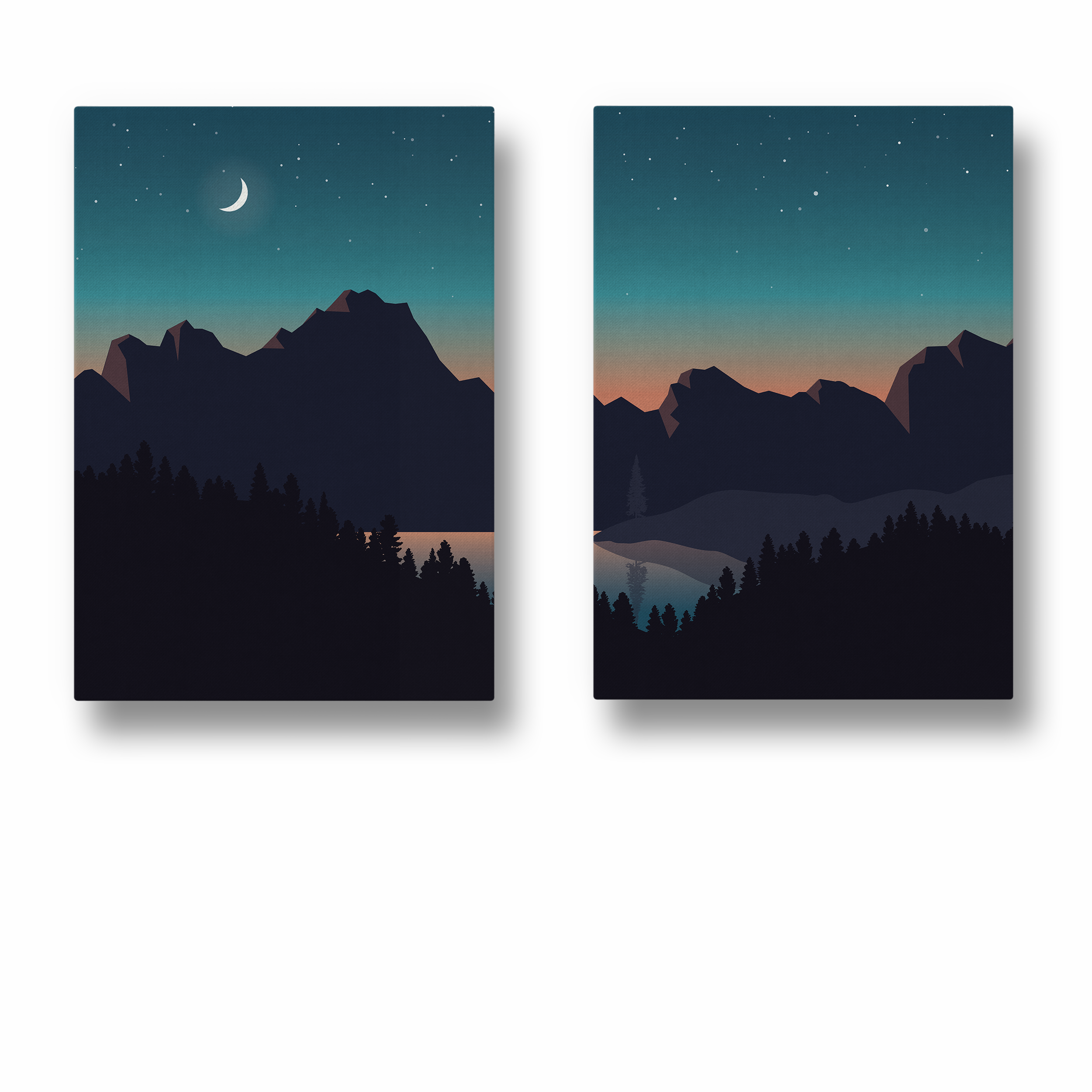Quiet Darkness - Minimal Landscape Modern Wall Art - The Mortal Soul